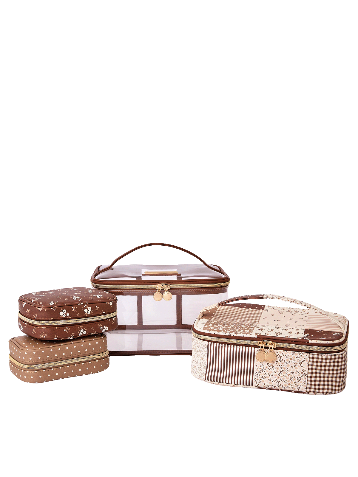 Getaway Cosmetic Set Brown Patchwork