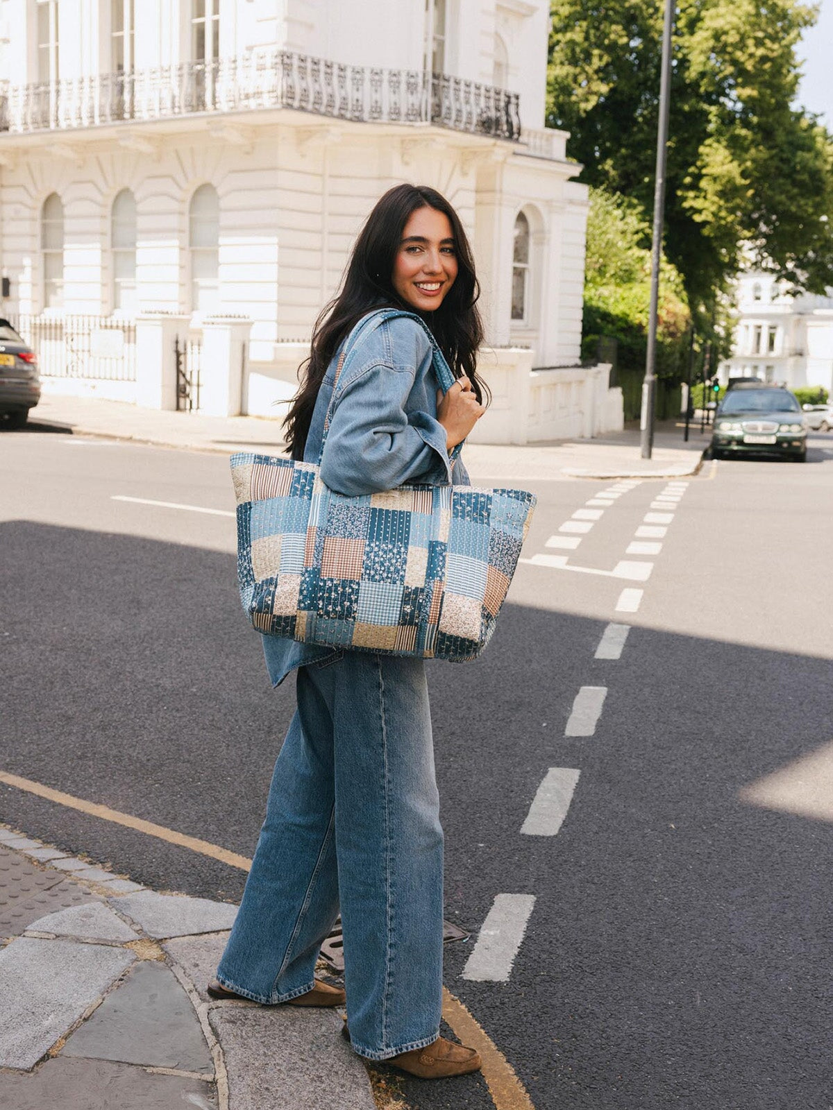 Daydreamer Tote Navy Patchwork