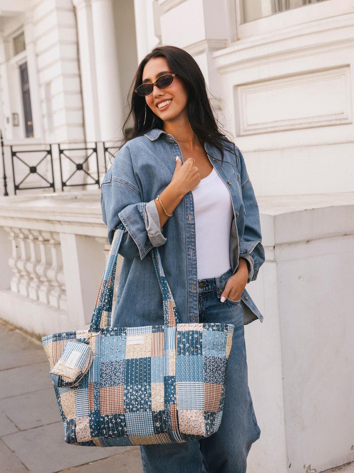 Daydreamer Tote Navy Patchwork