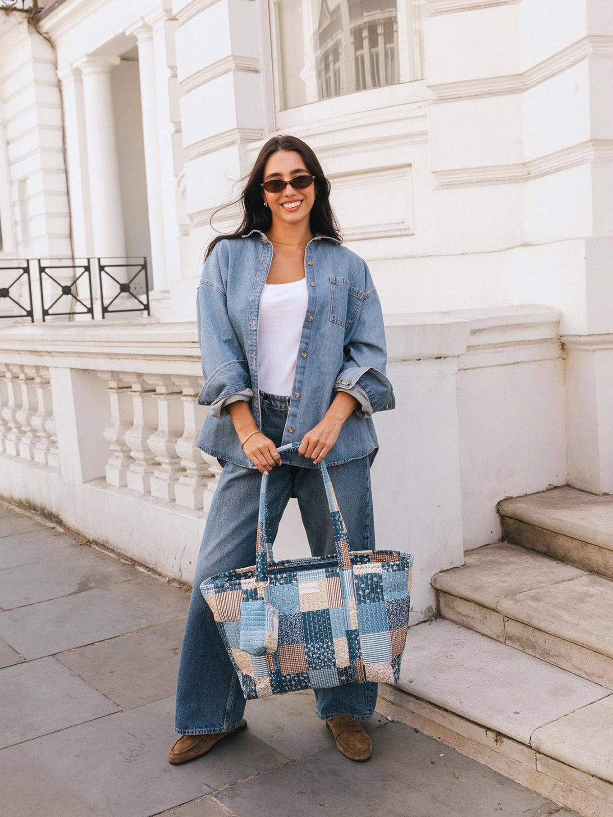 Daydreamer Tote Navy Patchwork