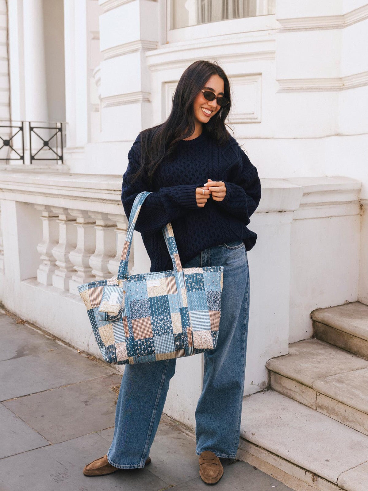 Daydreamer Tote Navy Patchwork