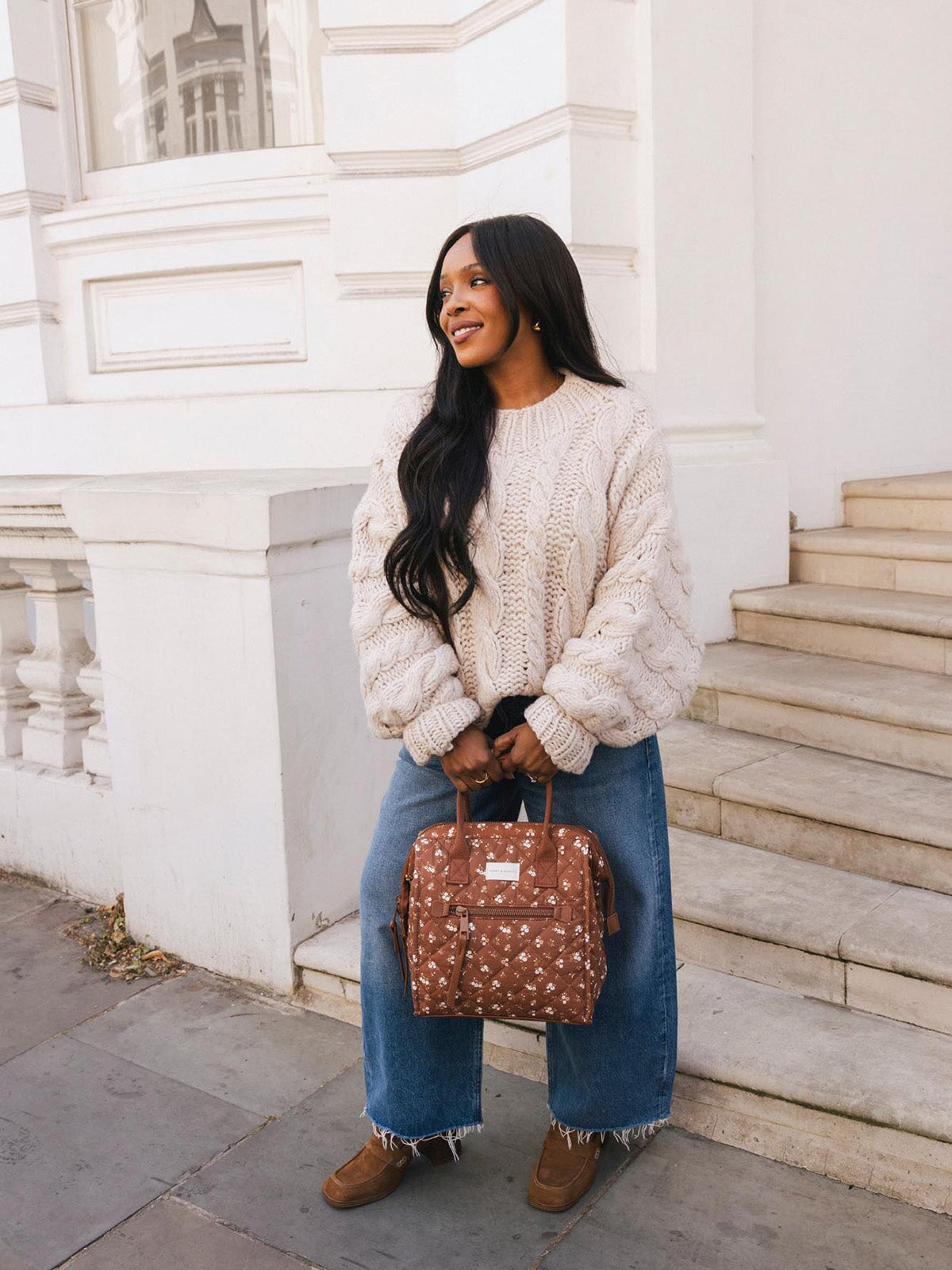 The Lunch Bag Brown Floral
