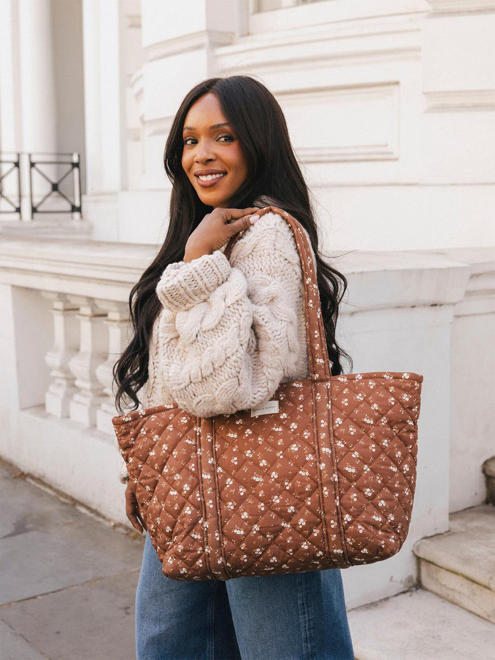 Daydreamer Tote Brown Floral