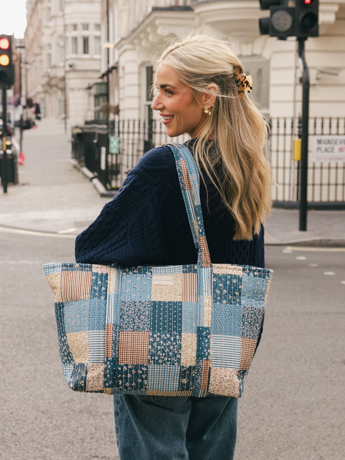 Daydreamer Tote Navy Patchwork