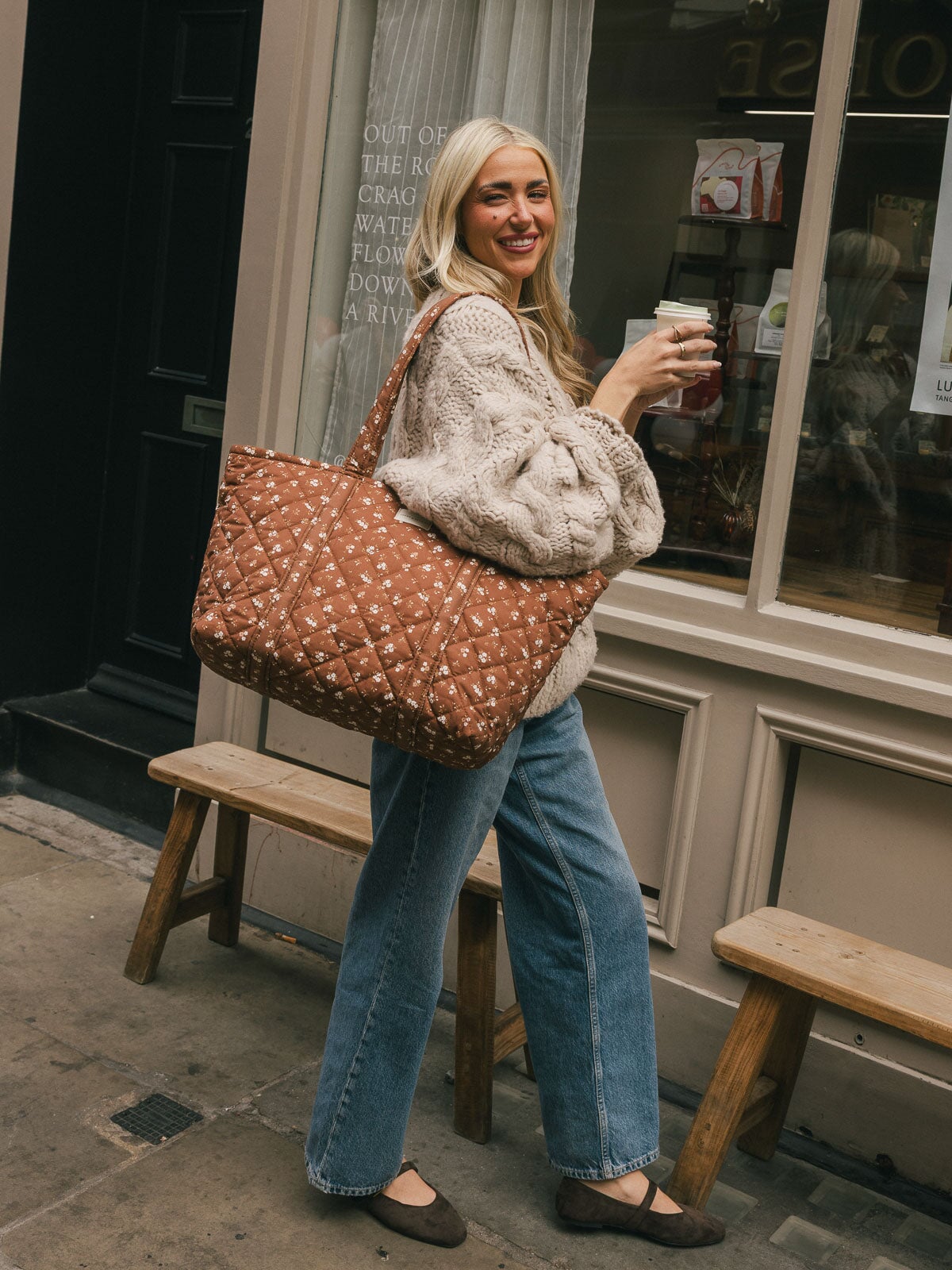 Daydreamer Tote Brown Floral