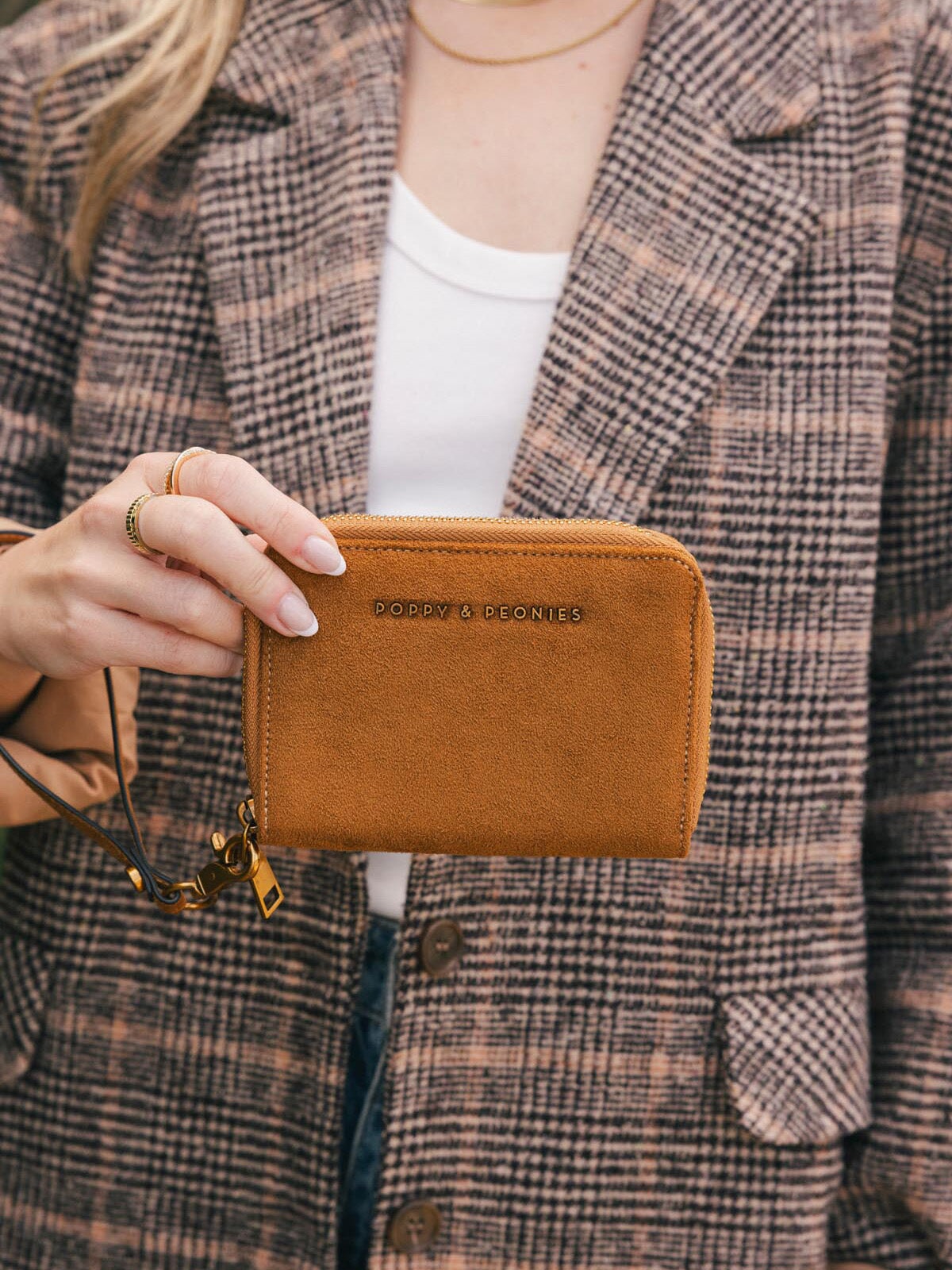 The Grab and Go Wallet Cognac Suede