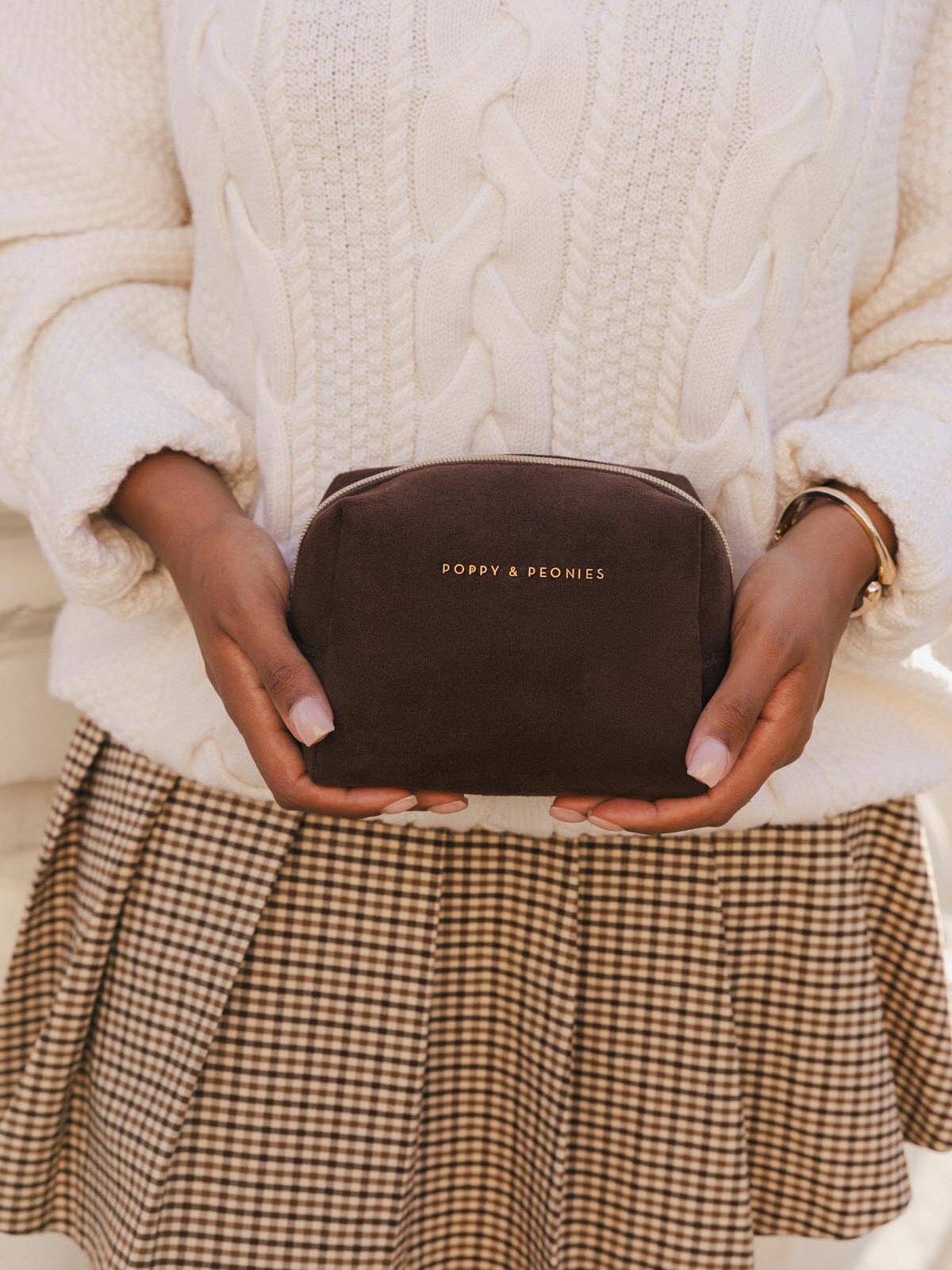 Espresso Suede Cosmetic Case