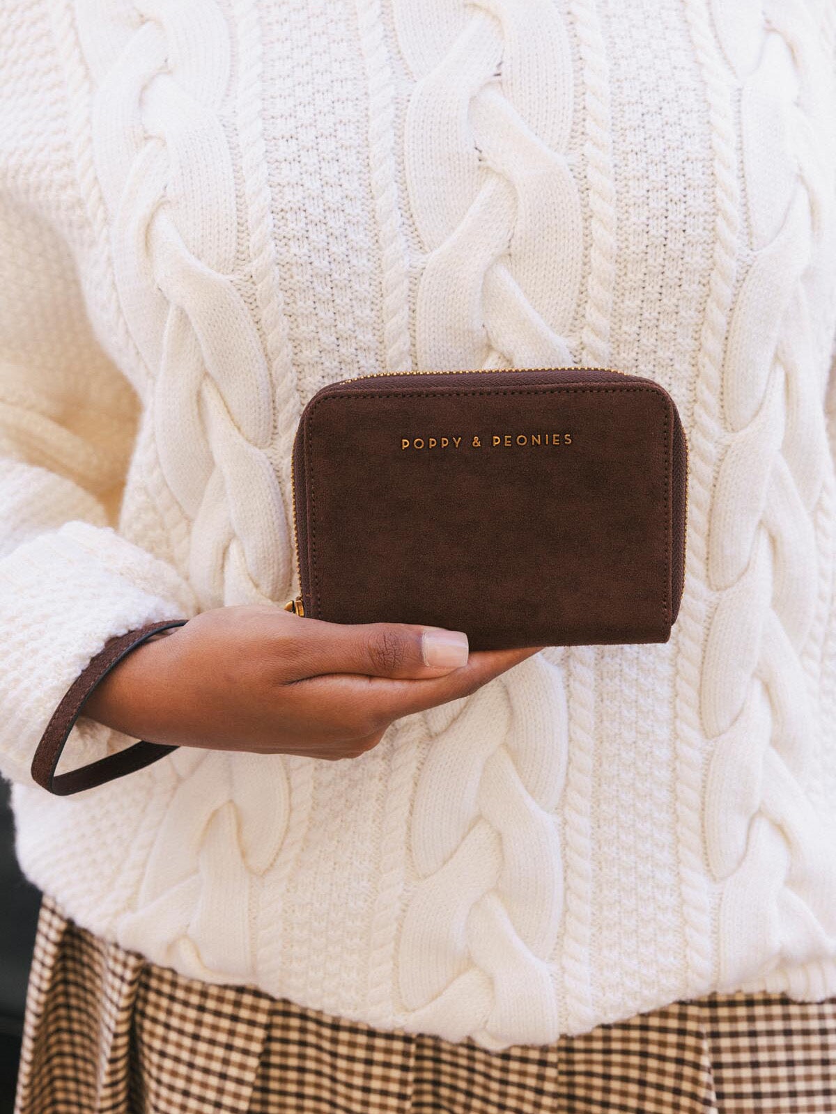 The Grab and Go Wallet Espresso Suede