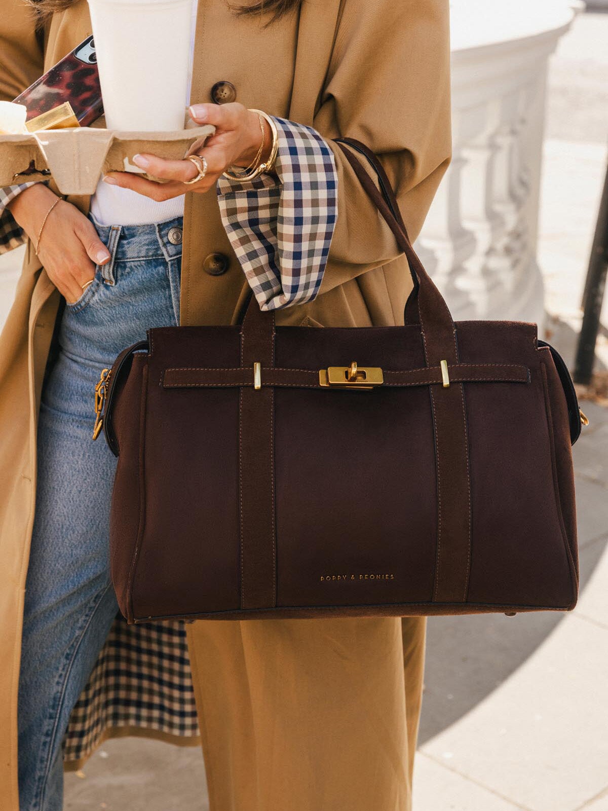 Effortless Tote Espresso Suede