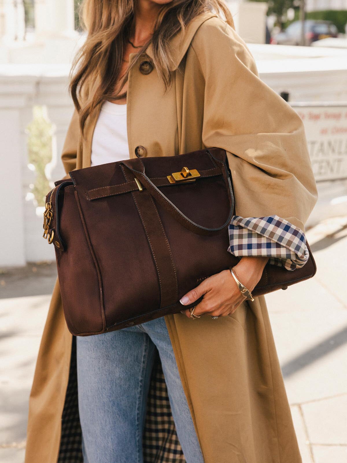 Effortless Tote Espresso Suede