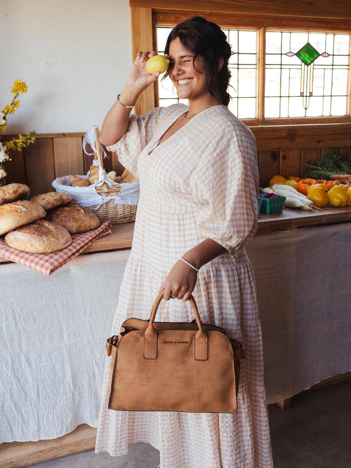 Mini Uptown Tote Cognac Suede