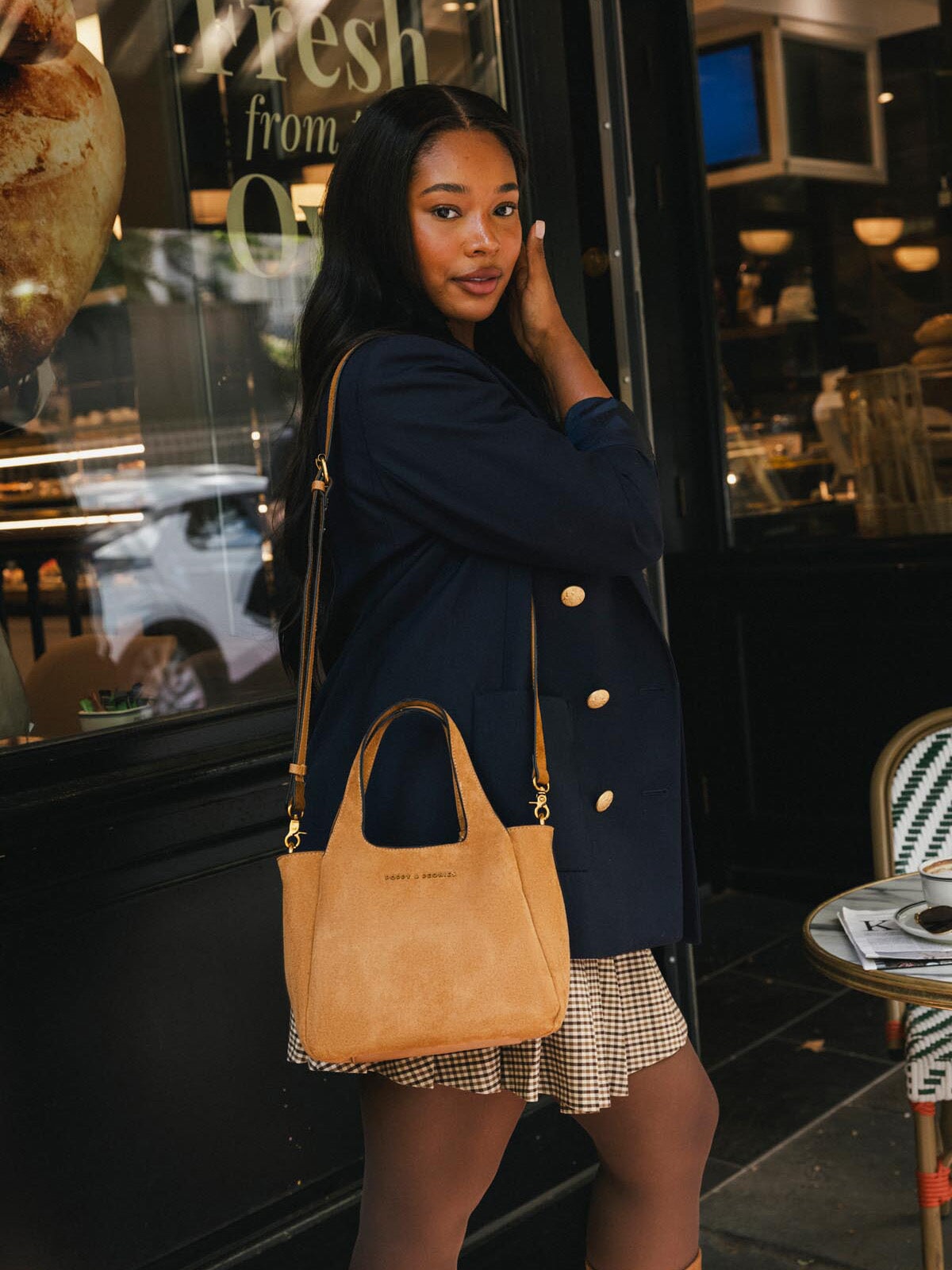 The Pick Me Up Tote Cognac Suede