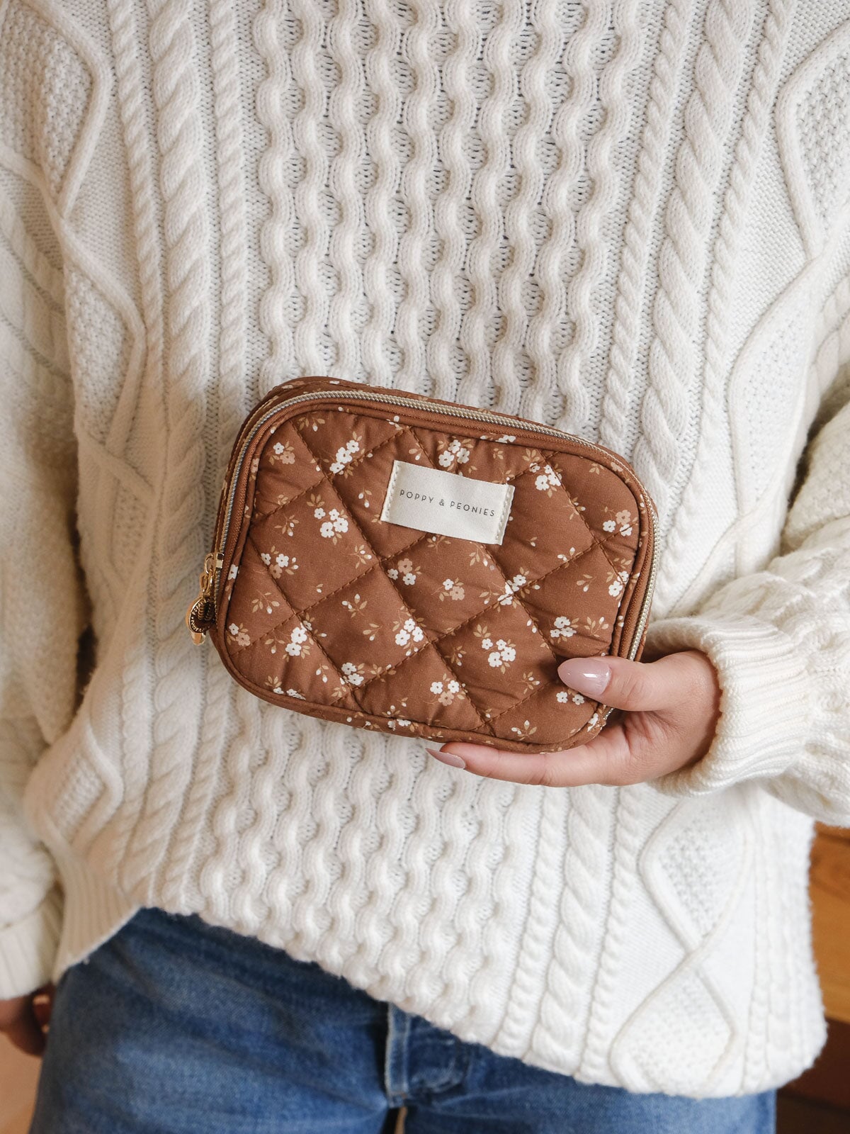 The Split Organizer Brown Floral