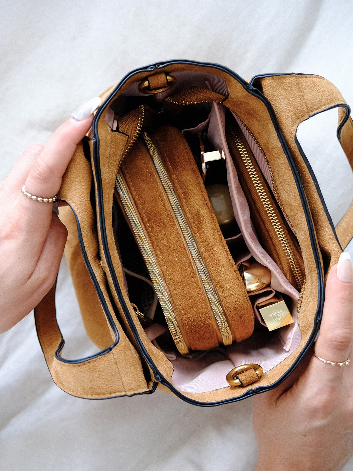 The Pick Me Up Tote Cognac Suede