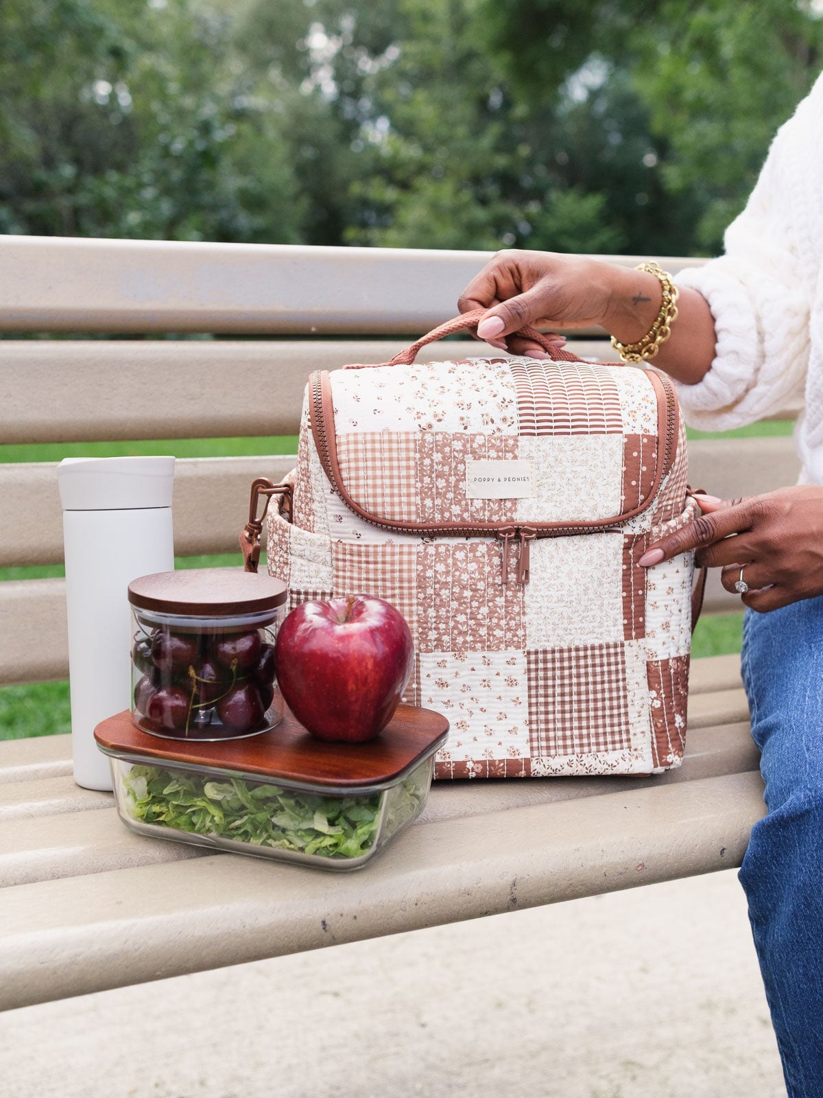 The Lunch Date Brown Patchwork