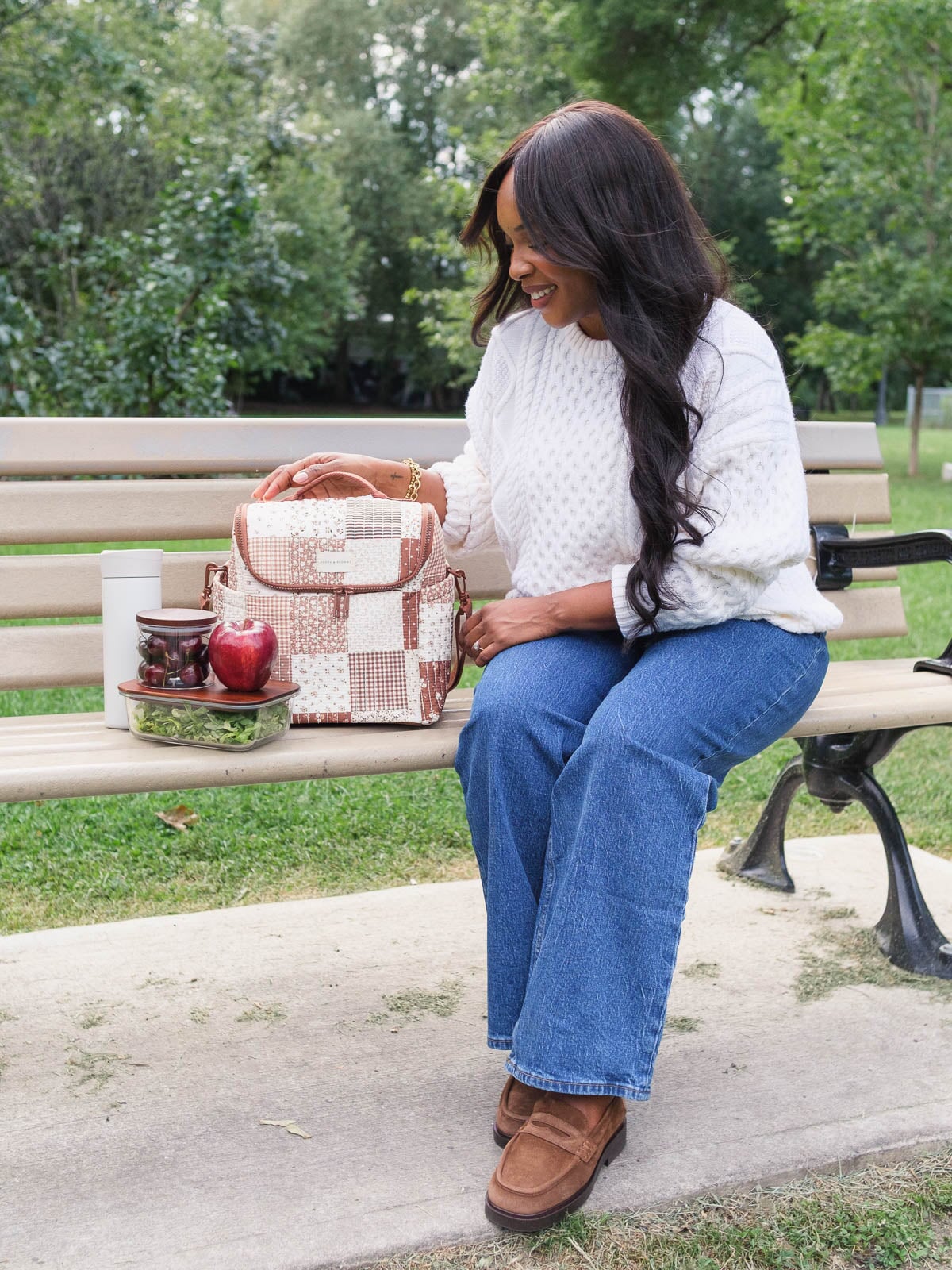 The Lunch Date Brown Patchwork
