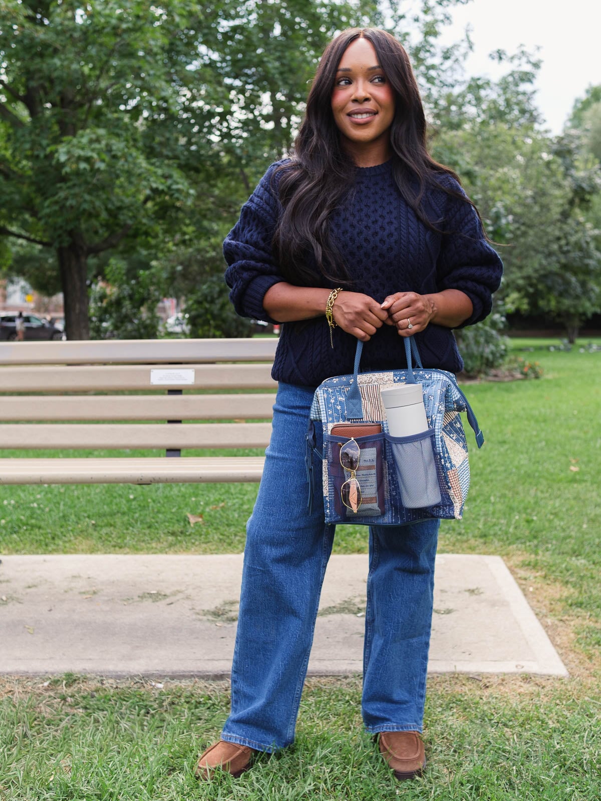 The Lunch Bag Navy Patchwork