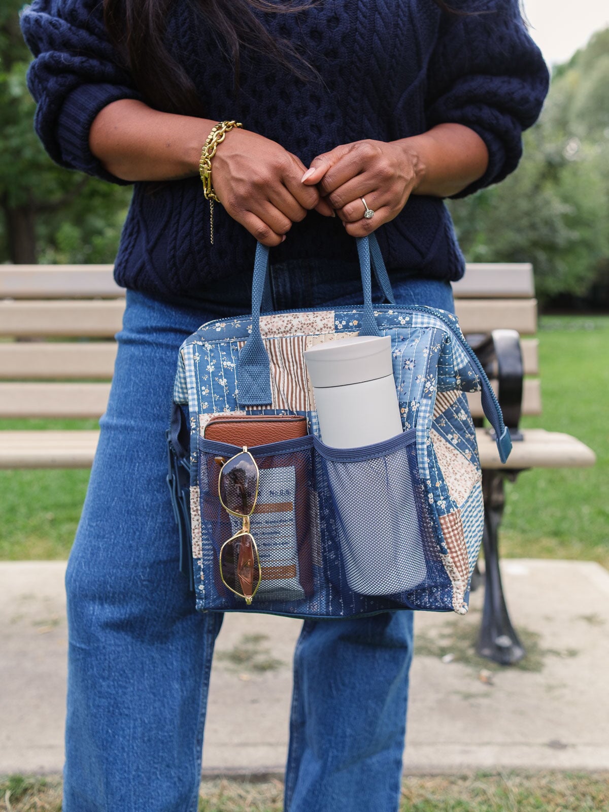 The Lunch Bag Navy Patchwork