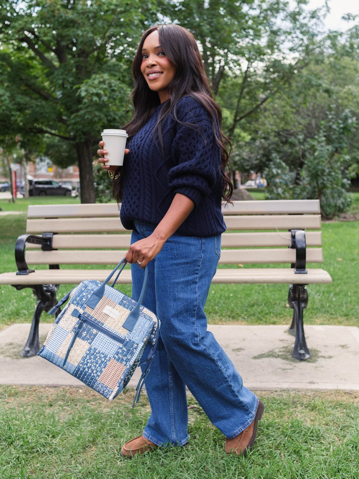 The Lunch Bag Navy Patchwork