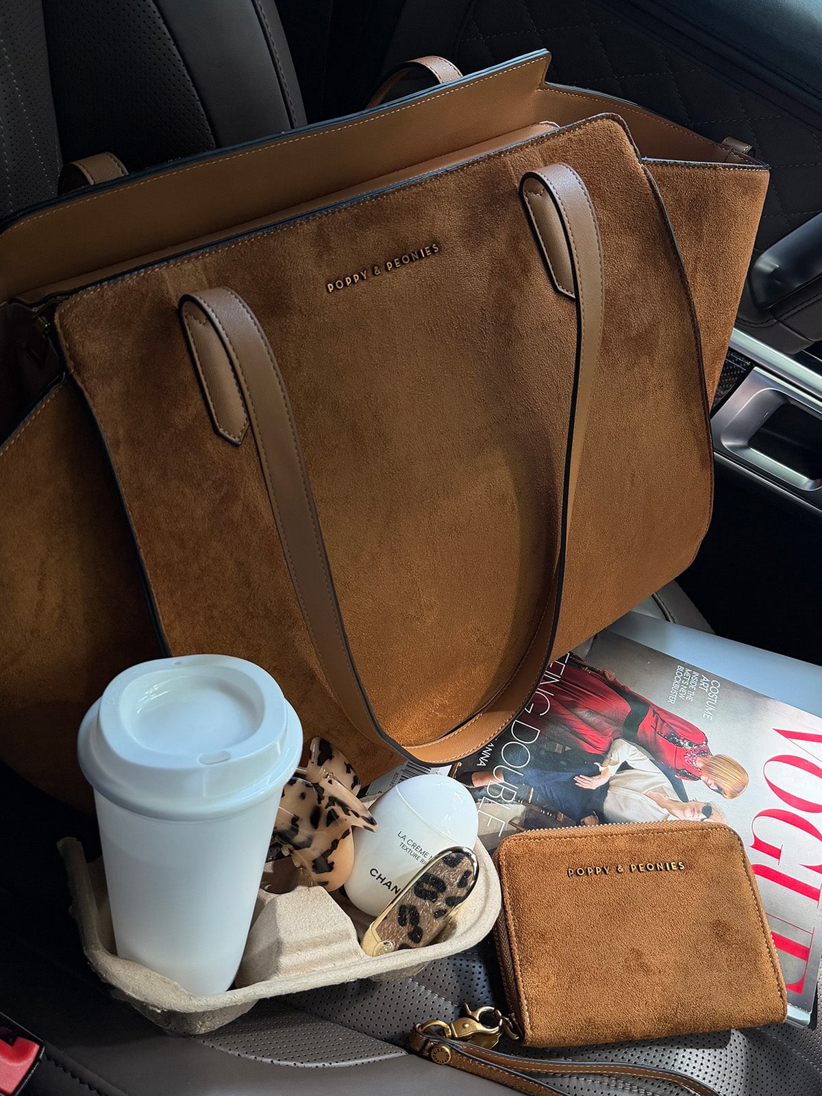 Avenue Tote Cognac Suede