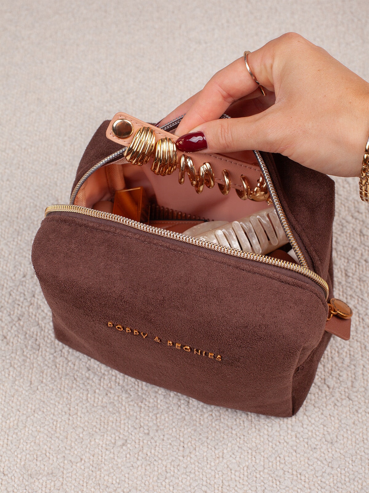 Espresso Suede Cosmetic Case