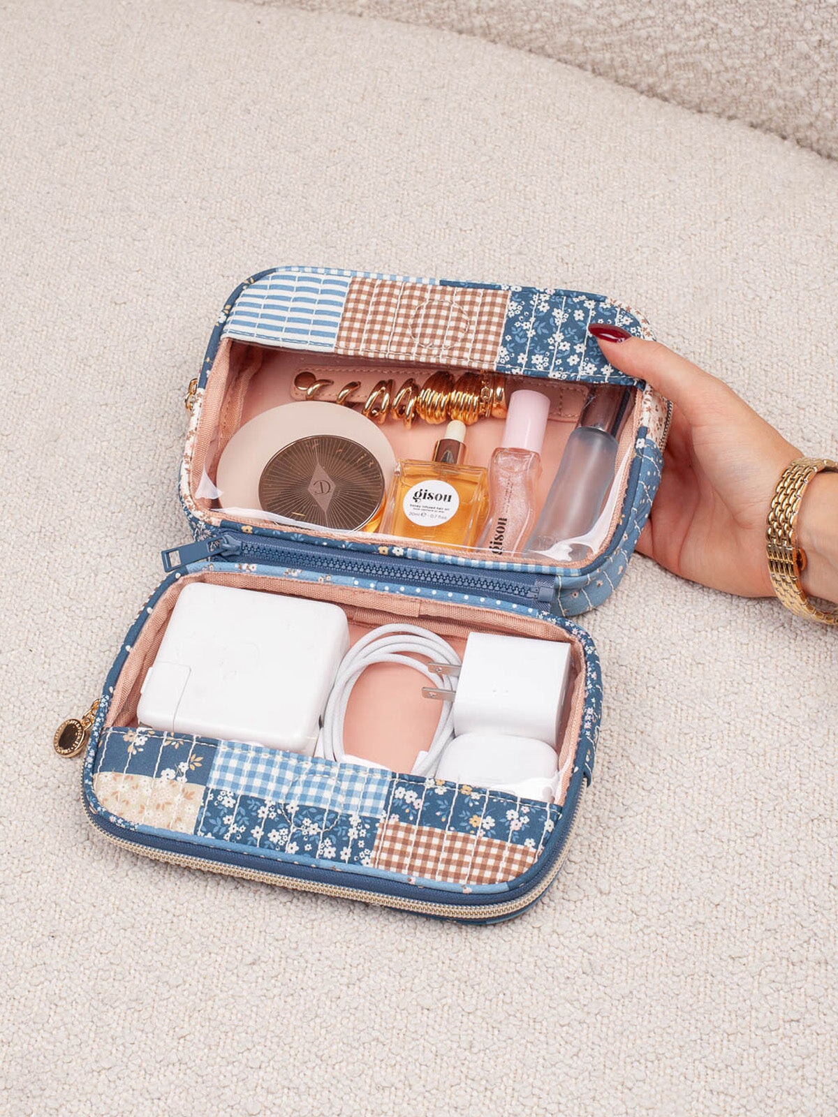 The Split Organizer Navy Patchwork