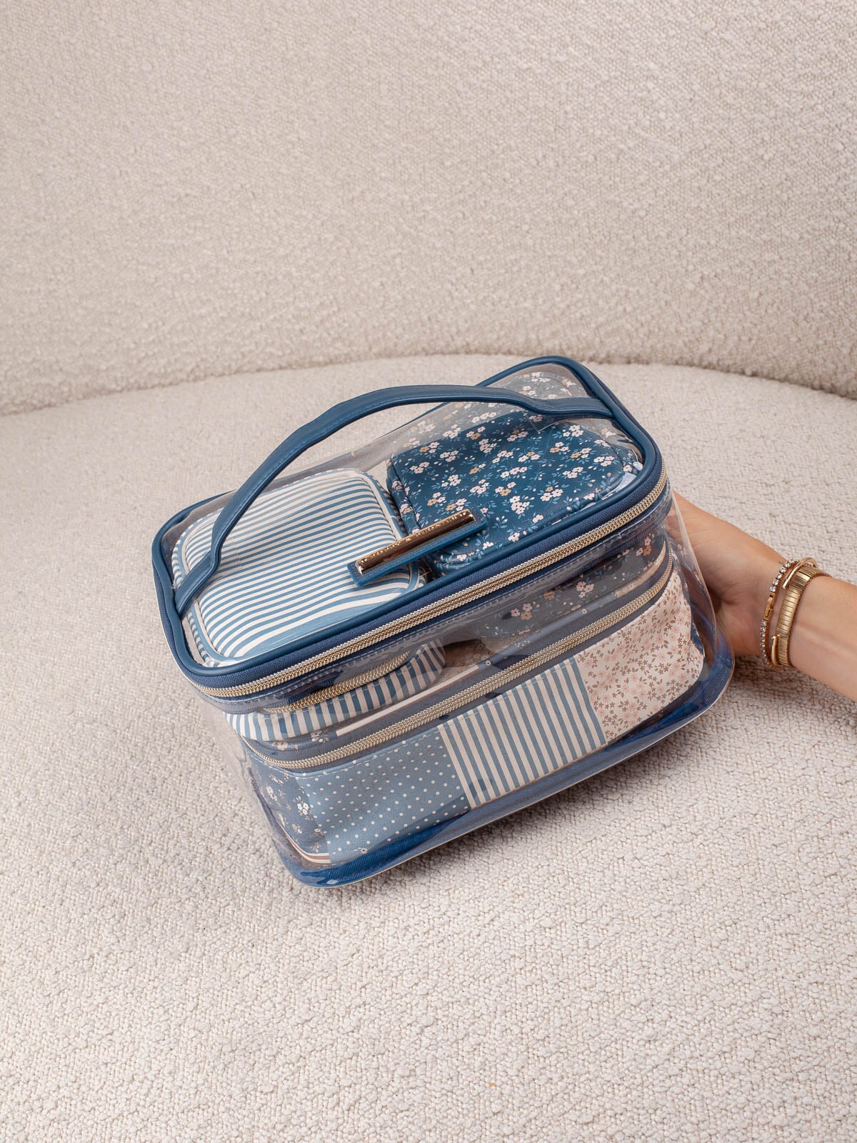 Getaway Cosmetic Set Navy Patchwork