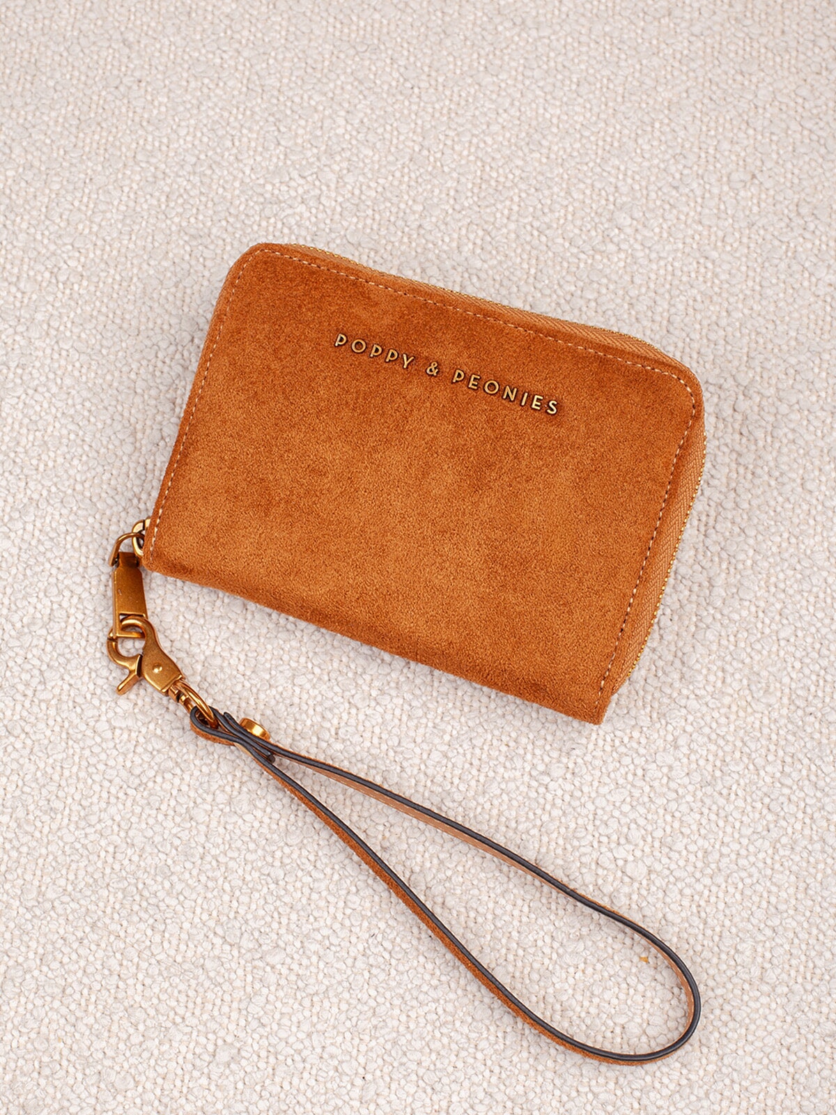 The Grab and Go Wallet Cognac Suede