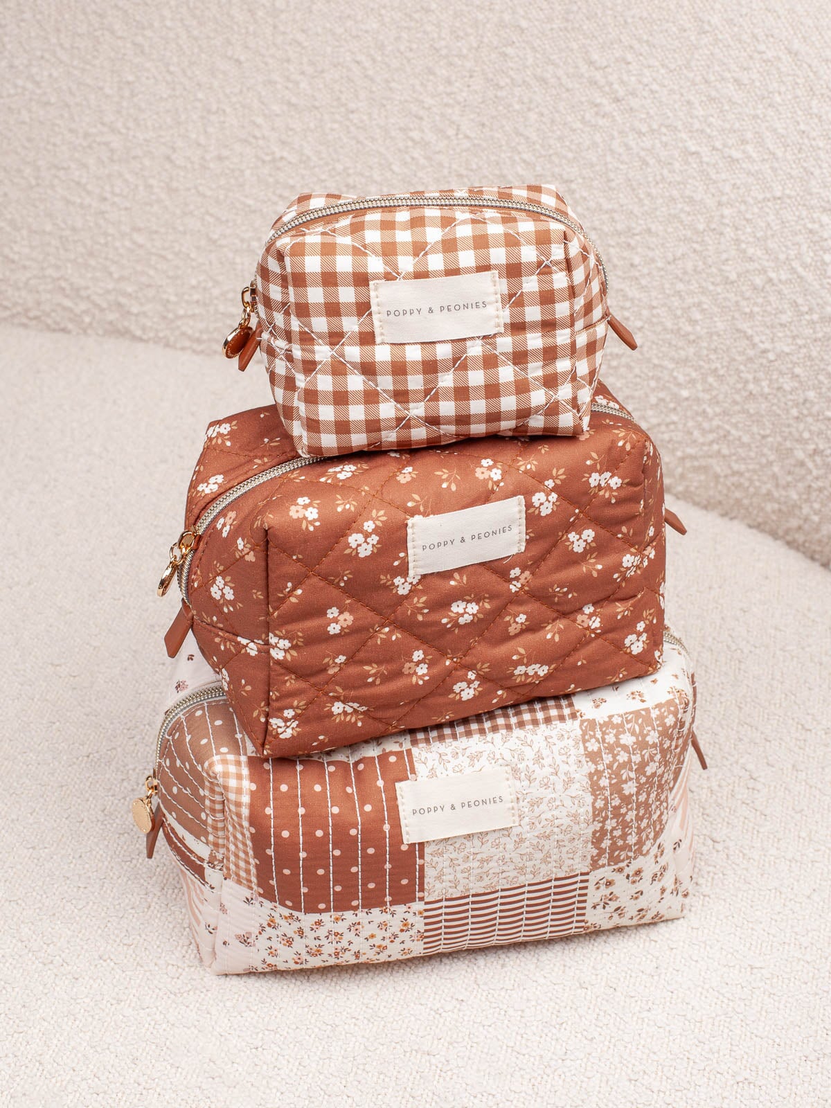 Cosmetic Trio Brown Patchwork