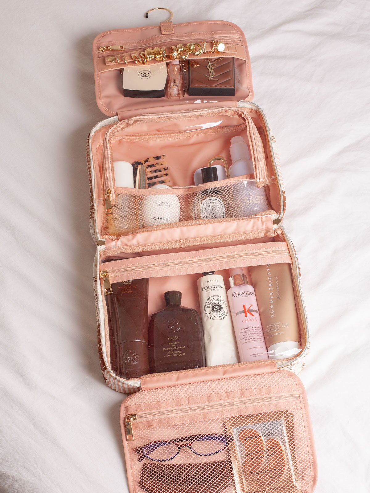 Hook Me Up Cosmetic Case Brown Patchwork