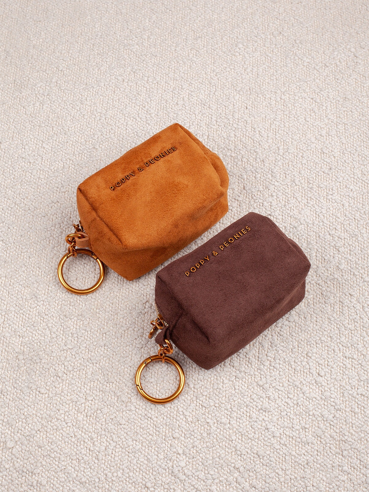 Tag Along Charm Cognac Suede