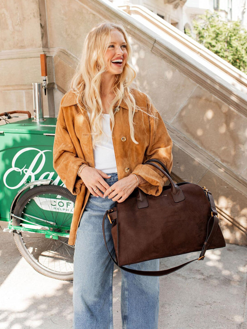 Uptown Tote Espresso Suede