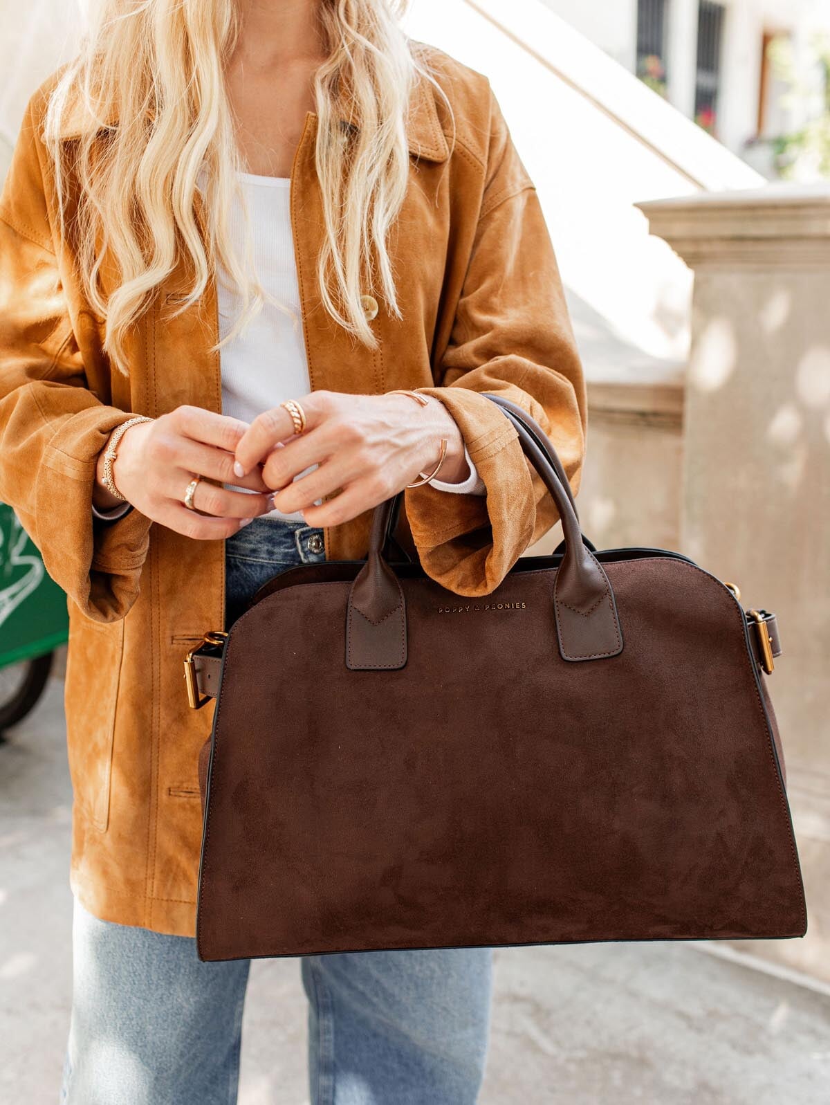 Uptown Tote Espresso Suede