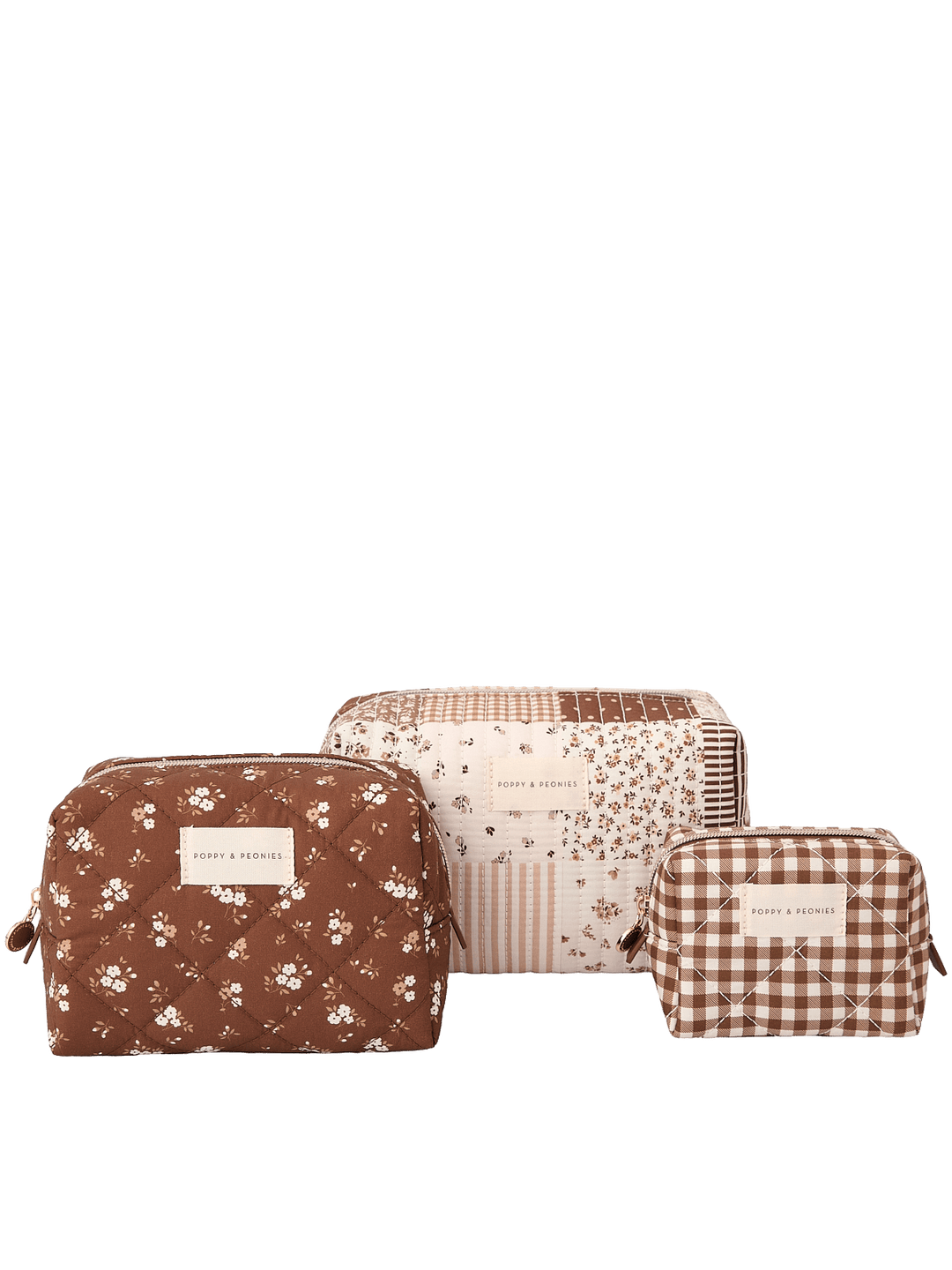 Cosmetic Trio Brown Patchwork