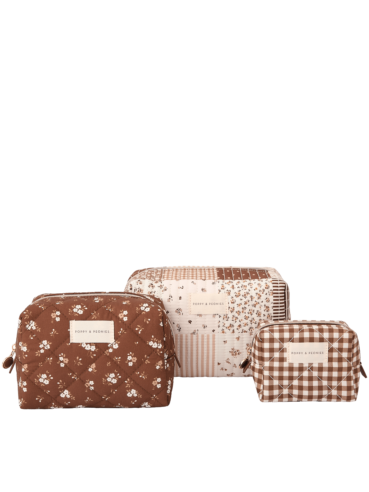 Cosmetic Trio Brown Patchwork