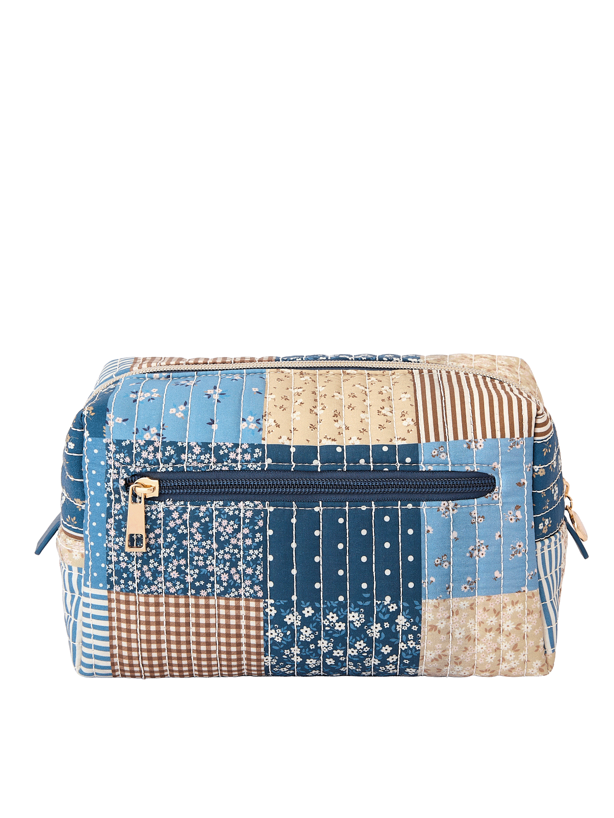 Cosmetic Trio Navy Patchwork