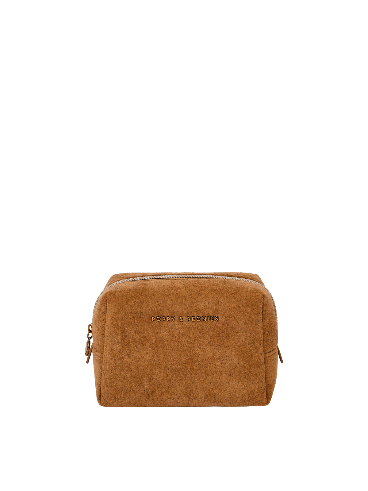 Cognac Suede Cosmetic Case