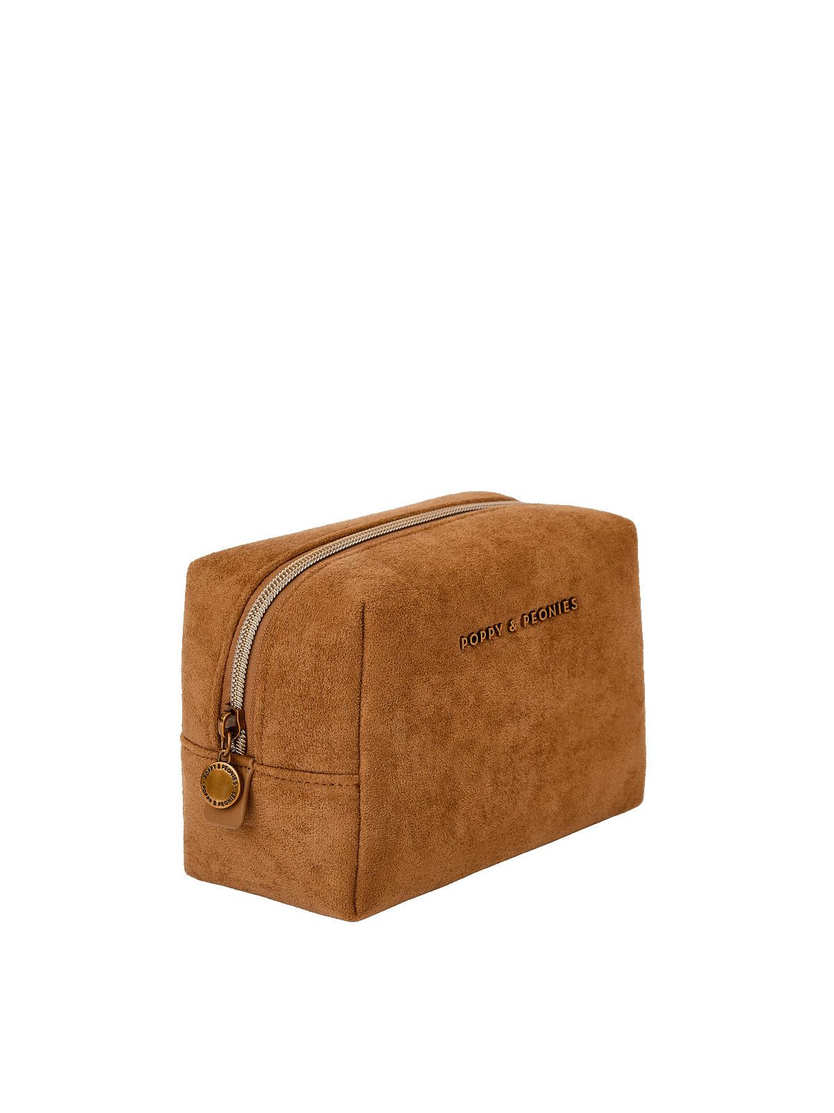 Cognac Suede Cosmetic Case