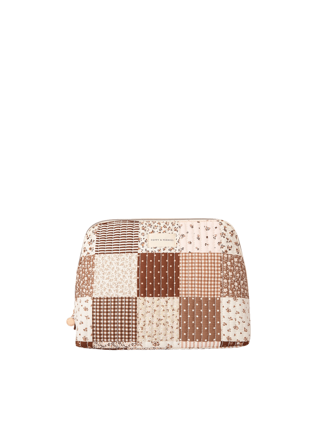 Sitting Pretty Cosmetic Case Brown Patchwork