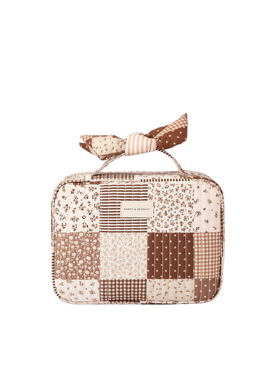Hook Me Up Cosmetic Case Brown Patchwork