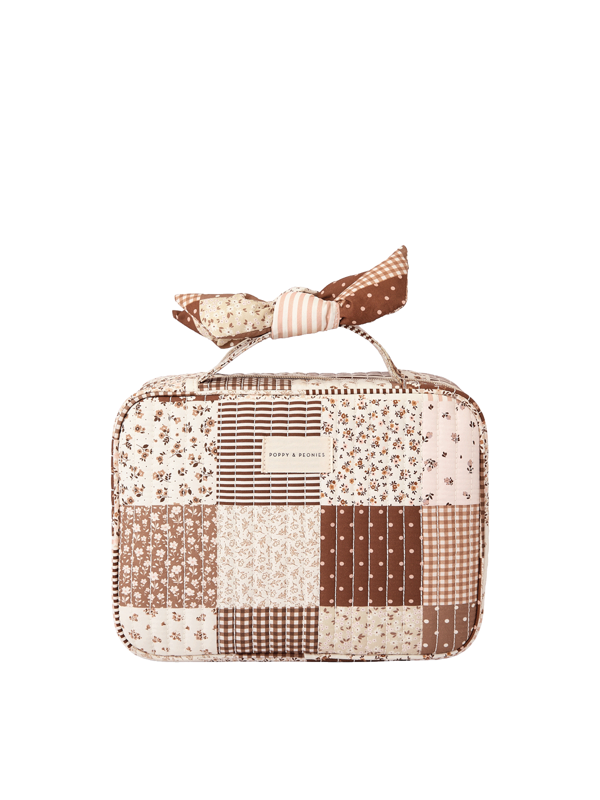 Hook Me Up Cosmetic Case Brown Patchwork