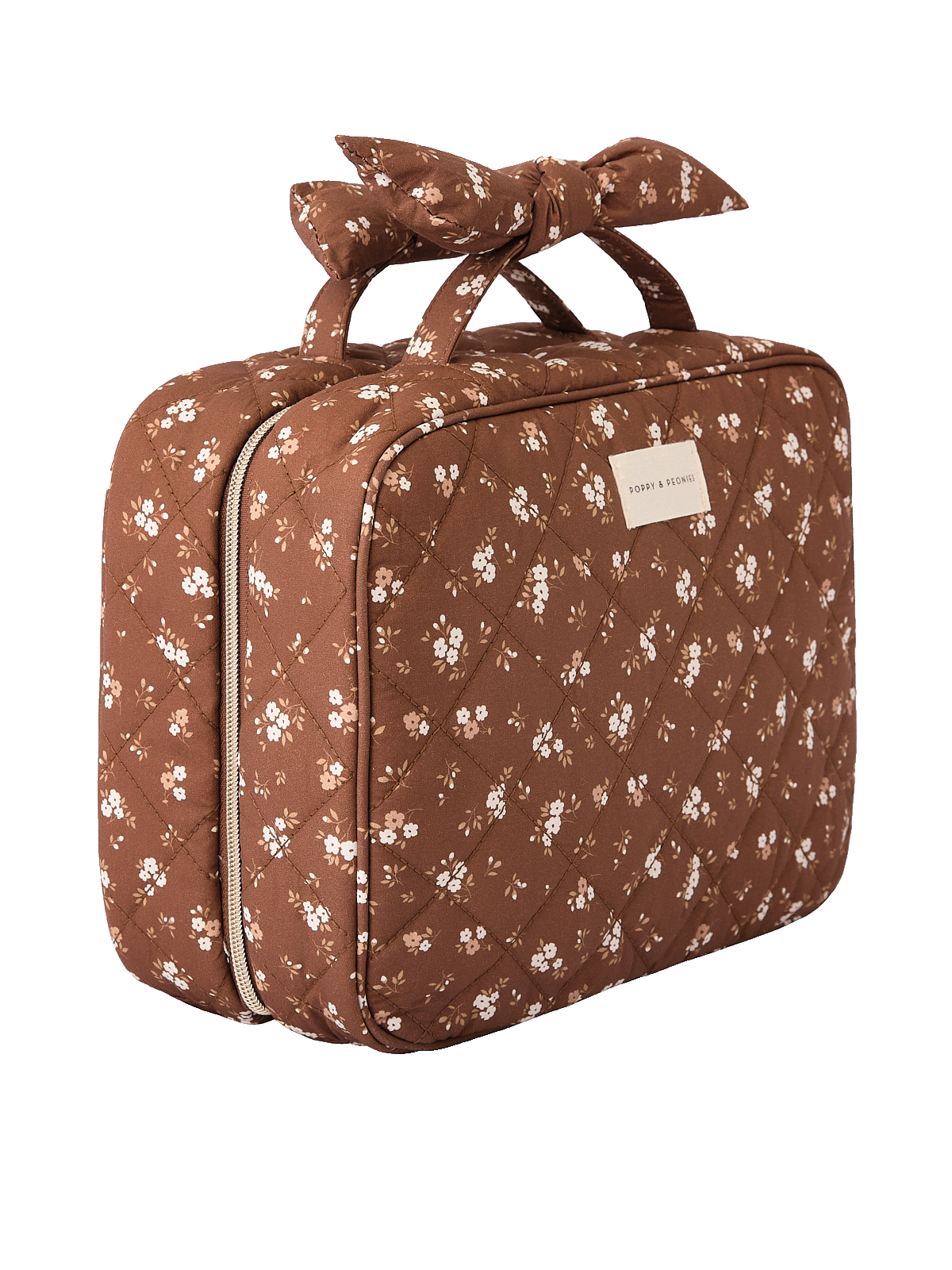 Hook Me Up Cosmetic Case Brown Floral