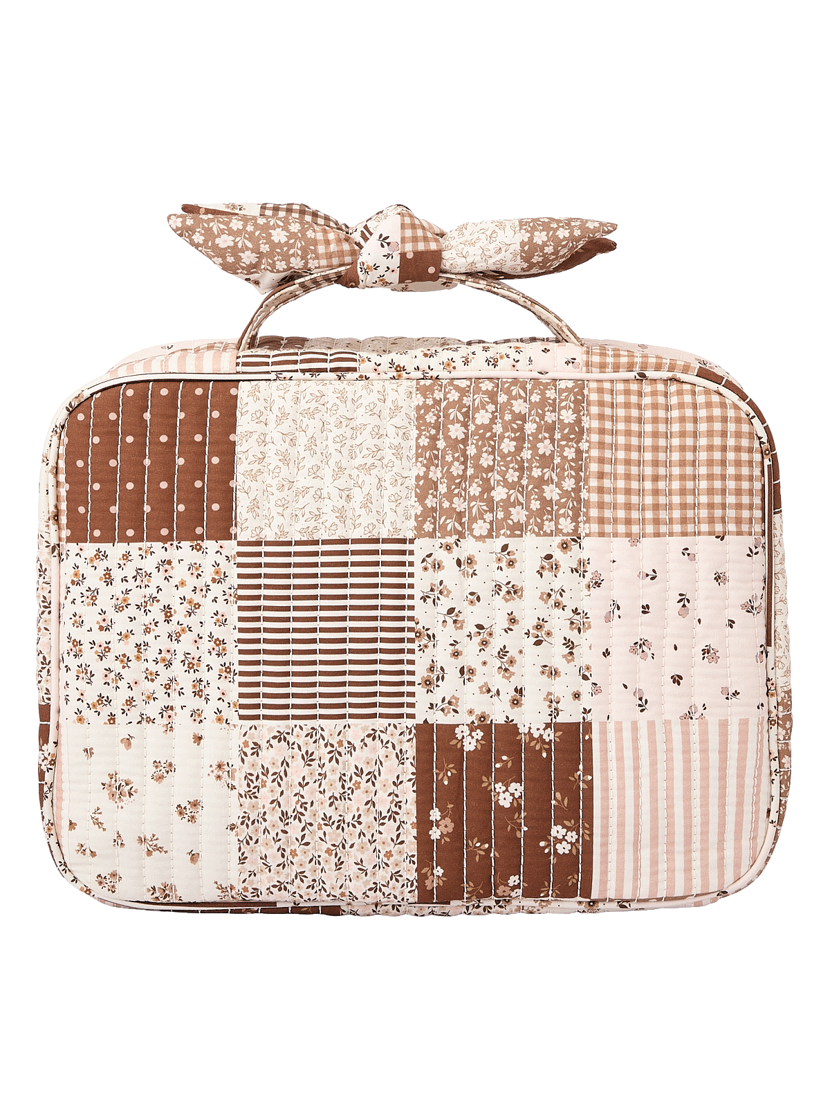 Hook Me Up Cosmetic Case Brown Patchwork